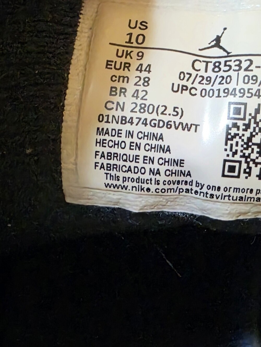 FOR SALE AIR JORDAN RETRO 3 "GEORGETOWN" NAVY SIZE 10. - Picture 7 of 16